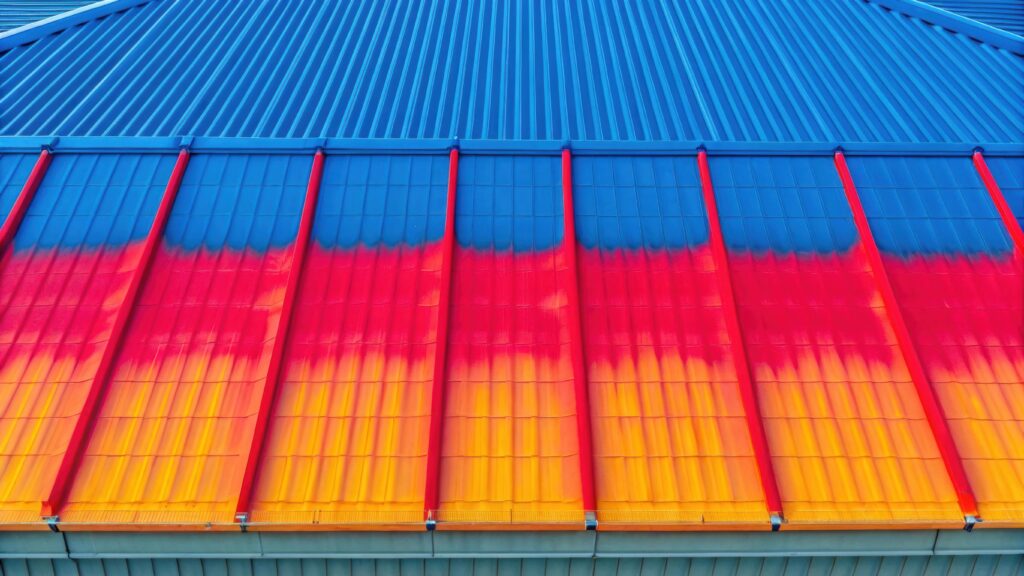 IR scan of a metal roof showing temperature variation